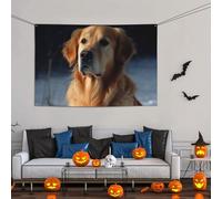 Grande striscione decorativo per feste, sfondo personalizzato da appendere alla parete, striscioni di compleanno bandiera da cortile Golden Retriever sfondo fotografico per feste, 119 x 180 cm per