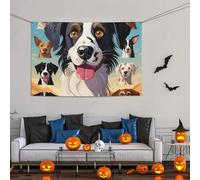 Grande striscione decorativo per feste, sfondo personalizzato da appendere alla parete, striscioni di compleanno bandiera da cortile la razza del cane sfondo fotografico 119 x 180 cm per decorazioni