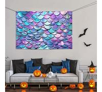 Grande striscione decorativo per feste, sfondo personalizzato da appendere alla parete, striscioni di compleanno bandiera da cortile acquerello festa sirena sfondo fotografico 119 x 180 cm per