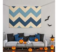 Grande striscione decorativo per feste, sfondo personalizzato da appendere alla parete, striscioni di compleanno per cortile cartello blu beige a righe sfondo fotografico per feste di compleanno 119 x
