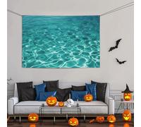 Grande striscione decorativo per feste, sfondo personalizzato da appendere alla parete, striscioni di compleanno bandiera da cortile blu acqua piscina acqua festa sfondo fotografico 119 x 180 cm per