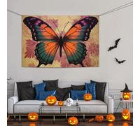 Grande striscione decorativo per feste, sfondo personalizzato da appendere alla parete, striscioni di compleanno per cortile cartello vintage farfalla festa fotografia sfondo 119 x 180 cm per