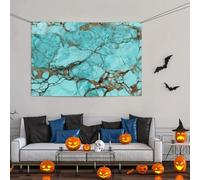 Grande striscione decorativo per feste, sfondo personalizzato da appendere alla parete, striscioni di compleanno bandiera da cortile turchese marmo festa sfondo fotografico 119 x 180 cm per