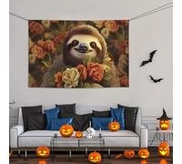 Grande striscione decorativo per feste, sfondo personalizzato da appendere alla parete, striscioni di compleanno per cortile cartello divertente bradipi sfondo fotografico per feste, 119 x 180 cm