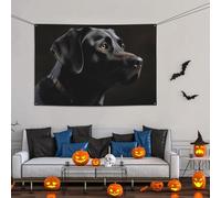 Grande striscione decorativo per feste, sfondo personalizzato da appendere alla parete, striscioni di compleanno bandiera da cortile con labrador nero, sfondo fotografico per feste, 119 x 180 cm, per