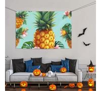 Grande striscione decorativo per feste, sfondo personalizzato da appendere alla parete, striscioni di compleanno bandiera da cortile tropicale ananas festa sfondo fotografico 119 x 180 cm per