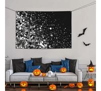 Grande striscione decorativo per feste, sfondo personalizzato da appendere alla parete, striscioni per compleanno bandiera da cortile nero bianco glitter sfondo fotografico per feste di compleanno 119