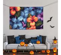 Grande striscione decorativo per feste, sfondo personalizzato da appendere alla parete, striscioni per compleanno o cortile, cartello tropicale floreale per feste, sfondo fotografico, 119 x 180 cm