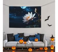 Grande striscione decorativo per feste, sfondo personalizzato da appendere alla parete, striscioni per compleanno, bandiera da cortile con fiori e luna, sfondo fotografico, 119 x 180 cm
