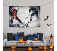 Grande striscione decorativo per feste, sfondo personalizzato da appendere alla parete, striscioni per compleanno, bandiera da cortile, hockey su ghiaccio, sfondo fotografico per feste, 119 x 180 cm