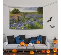 Grande striscione decorativo per feste, sfondo personalizzato da appendere alla parete, striscioni per compleanno bandiera da cortile Texas Bluebonnets scenario sfondo fotografico per feste, 119 x 180