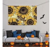 Grande striscione decorativo per feste, sfondo personalizzato da appendere alla parete, striscioni per compleanno, cortile, bandiera, api, girasole, festa, sfondo fotografico, 119 x 180 cm