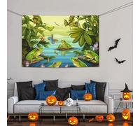 Grande striscione decorativo per feste, sfondo personalizzato da appendere alla parete, striscioni per compleanno cortile bandiera rane cantare festa fotografia sfondo 119,8 x 180,9 cm