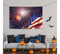 Grande striscione decorativo per feste, sfondo personalizzato da appendere alla parete, striscioni per compleanno bandiera da cortile bandiera fuochi d'artificio sfondo fotografico per feste, 119 x