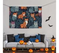 Grande striscione decorativo per feste, sfondo personalizzato da appendere alla parete, striscioni per compleanno da cortile, cartello con stampa di gatti, sfondo fotografico per feste, 119 x 180 cm