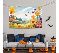 Grande striscione decorativo per feste, sfondo personalizzato da appendere alla parete, striscioni per compleanno, bandiera, sole, farfalle, libellula, fiori, festa, sfondo fotografico, 119 x 180 cm