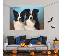 Grande striscione decorativo per feste, sfondo personalizzato da appendere alla parete, striscioni per compleanno, bandiera da cortile Border Collie, sfondo fotografico per feste, 119 x 180 cm, per