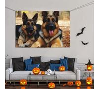 Grande striscione decorativo per feste, sfondo personalizzato da appendere alla parete, striscioni per compleanno, bandiera da cortile, pastore tedesco, feste, sfondo fotografico, 119 x 180 cm, per