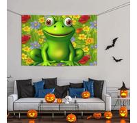 Grande striscione decorativo per feste, sfondo personalizzato da appendere alla parete, striscioni per compleanno cortile bandiera rana festa fotografia sfondo 119 x 180 cm per decorazioni per