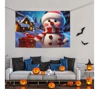 Grande striscione decorativo per feste, sfondo personalizzato da appendere alla parete, striscioni per compleanno da cortile, cartello carino pupazzo di neve sfondo fotografico per feste, 119 x 180 cm