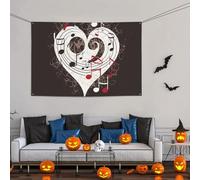 Grande striscione decorativo per feste, sfondo personalizzato da appendere alla parete, striscioni per compleanno, cortile, bandiera, simboli musicali, festa d'amore, sfondo fotografico, 119 x 180 cm