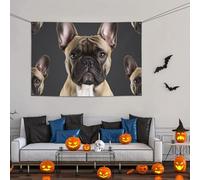 Grande striscione decorativo per feste, sfondo personalizzato da appendere alla parete, striscioni per compleanno, bandiera da cortile con bulldog francese, sfondo fotografico, 119 x 180 cm, per
