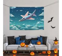 Grande striscione decorativo per feste, sfondo personalizzato da appendere alla parete, striscioni per compleanno, bandiera, aereo di carta, sfondo fotografico, 119 x 180 cm