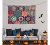 Grande striscione decorativo per feste, sfondo personalizzato da appendere alla parete, striscioni per compleanno da cortile, cartello bellissimo fiore esagonale per feste, sfondo fotografico, 119 x