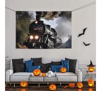 Grande striscione decorativo per feste, sfondo personalizzato da appendere alla parete, striscioni per compleanno, cortile, treno a vapore, feste, sfondo fotografico, 119 x 180 cm, per matrimoni