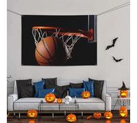 Grande striscione decorativo per feste, sfondo personalizzato da appendere alla parete, striscioni per compleanno, cortile, bandiera, basket, festa, sfondo fotografico, 119 x 180 cm, per matrimoni