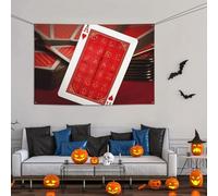 Grande striscione decorazione per feste, sfondo personalizzato da appendere alla parete banner compleanno cortile banner segno sfondo rosso carte da gioco sfondo fotografia festa sfondo 119,8 x 180,9