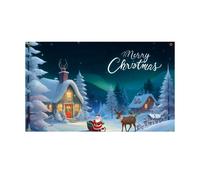 Grande Striscione Natalizio da Giardino Pupazzo di Neve Babbo Natale Poliestere