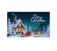 Grande Striscione Natalizio da Giardino Pupazzo di Neve Babbo Natale Poliestere