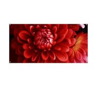 Grande striscione rosso con bellissimo fiore da appendere alla parete, sfondo per feste di compleanno, per Capodanno, laurea, matrimonio, festa di compleanno, decorazione, 180 x 90 cm