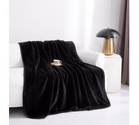 Grande Doppio Marrone Cioccolato Morbido Pelliccia Visone Divano Coperta / Letto