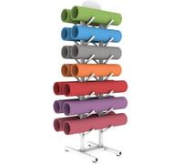 Grande supporto for tappetino da yoga, organizer indipendente for tappetino da yoga e rullo in schiuma, organizer for palestra domestica(White,With Footrest)