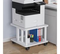 Grande supporto per stampante a 2 livelli con ruote sotto la scrivania per stampante da tavolo porta copie mobile mensola per casa ufficio bianco 60 x 60 x 38 cm - Rack stampante salvaspazio