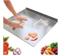 Grande tagliere in acciaio inox 304 con cuscinetto antiscivolo e mattarello per carne, verdure, pane, cottura e facile da pulire