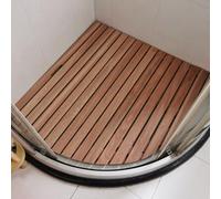 Grande tappetino da bagno in legno scuro - antiscivolo in legno naturale con scolapiatti resistente - personalizzato per bagno angolare doccia piattaforma pavimento