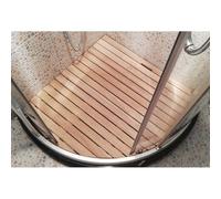 Grande tappetino da bagno in legno scuro - antiscivolo in legno naturale con scolapiatti resistente - personalizzato per bagno angolare doccia piattaforma pavimento