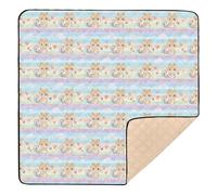 Grande tappetino da gioco antiscivolo per bambini, motivo scoiattolo, per interni ed esterni, comodo tappetino per attività sulla pancia, per bambini, 127 x 127 cm
