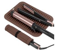 Grande tappetino in silicone resistente al calore, professionale per arricciacapelli, piastra per capelli, piastra per capelli, copertura portatile con velcro per viaggi, casa, salone