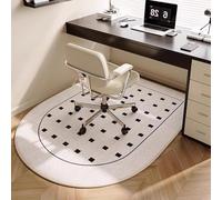 Grande tappetino ovale per sedia da ufficio per pavimenti in legno, tappeto antiscivolo in pile ad anello, tappetino per sedia da scrivania per computer, facile da pulire, tappeto protettivo per