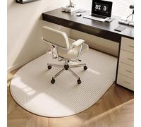 Grande tappetino ovale per sedia da ufficio per pavimenti in legno, tappeto antiscivolo in pile ad anello, tappetino per sedia da scrivania per computer, facile da pulire, tappeto protettivo per