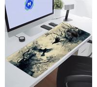 Grande Tappetino per il Mouse da Gioco Pittura Inchiostro Blu Scuro Tappetino Mouse XXL 600x300x3mm Grandi Tappetino di Protezione Scrivania Tappetini per Tastiera Esteso per Ufficio e Gaming