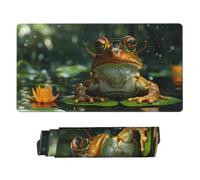 Grande tappetino per mouse da gaming, base in gomma con rana intellettuale, tappetino da scrivania con bordi cuciti, tappetino per mouse per laptop, tastiera PC, tappetino per mouse per lavoro, gioco