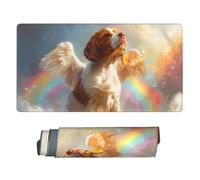 Grande tappetino per mouse da gaming, con cocker spaniel inglese arcobaleno, base in gomma, tappetino da scrivania con bordi cuciti, tappetino per mouse per computer portatile, tastiera PC, tappetino