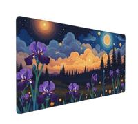 Grande tappetino per mouse da gaming, con stampa astratta viola iris, tappetino antiscivolo per tastiera e mouse da scrivania, tappetino per mouse per ufficio e casa, accessori per la casa, 40,6 x