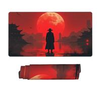 Grande tappetino per mouse da gaming, con stampa di scene di luna rossa, con bordi cuciti, base in gomma, tappetino per scrivania, tappetino per mouse per laptop, tastiera PC, tappetino per mouse per