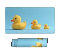 Grande tappetino per mouse da gaming, con stampa di una famiglia di anatre gialle, base in gomma, tappetino da scrivania con bordi cuciti, tappetino per mouse per laptop, tastiera PC, tappetino per